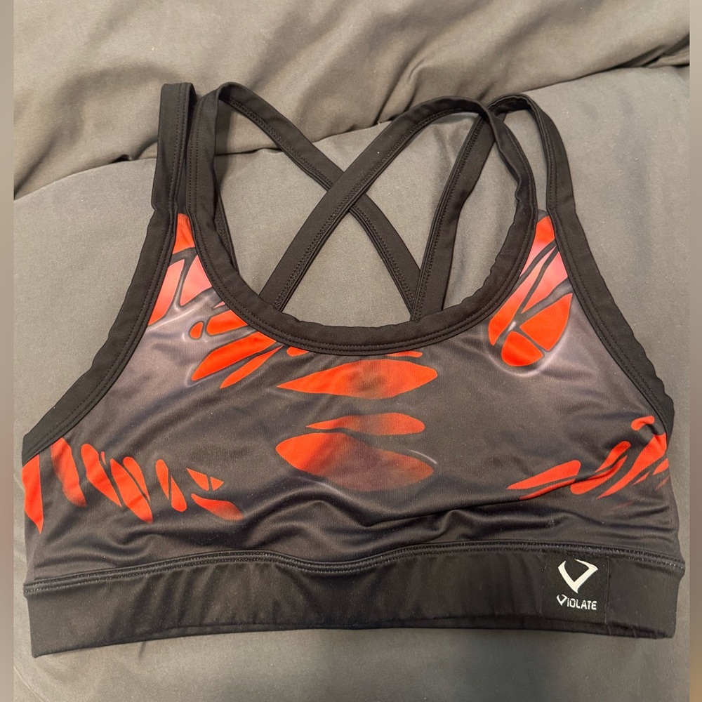 Violate the Dresscode Black and Red Sports Bra